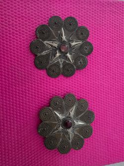 Antique Tribal / Ottoman Style Metal Conchos or Decorative Ornaments – Pair