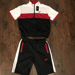 New! Nike Short Set (Red/Black)