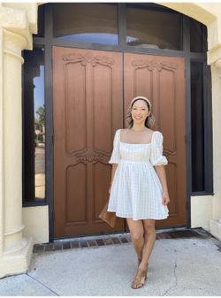 White Puffy Sleeves Dress