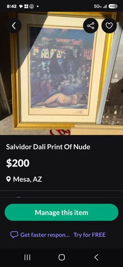 Salvidor dali Print rare the nude