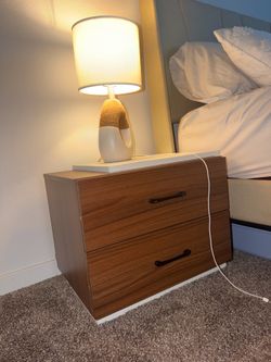 Modern Wood Night Stand Set - Two