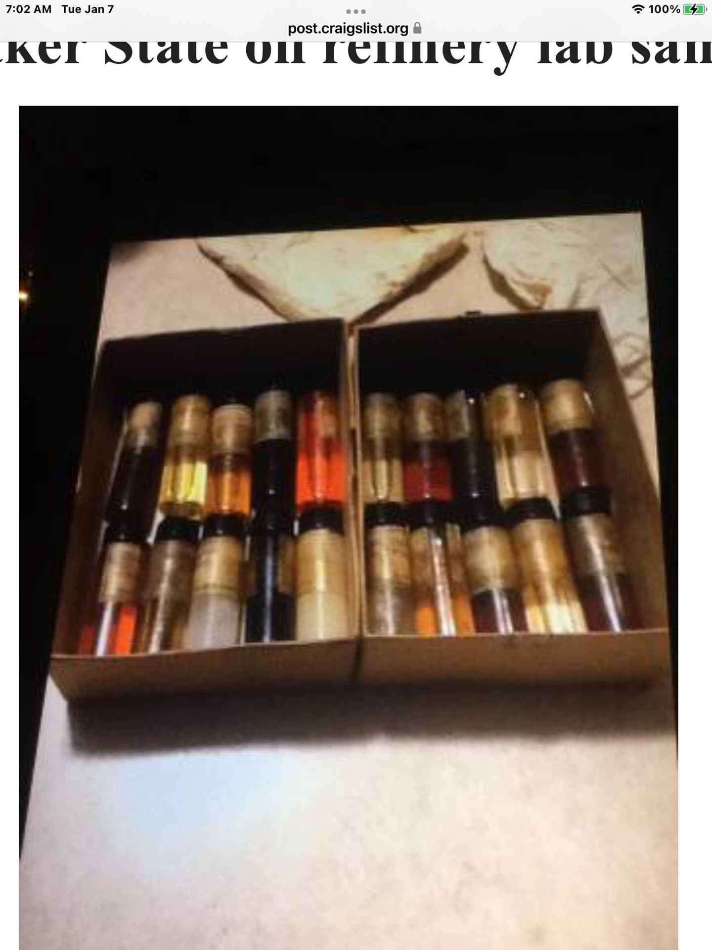 Rare Find 1960s Quaker State Lab Oil Samples Smethport Pa