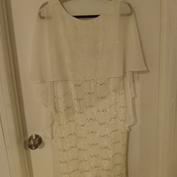 White Lace/silk Dress