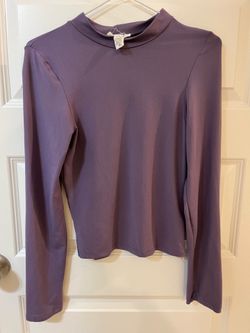 Size M (S fit) Capella Violet Long Sleeve Mock Neck Compression Shirt