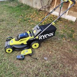 RYOBI ONE+ HP 18V Brushless 16 in. Cordless Battery Walk Behind Push Lawn Mower with (1) 4.0 Ah Batteries and (1) Charger