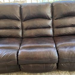 Leather Reclining Sofa Couch