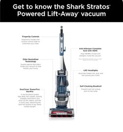 New shark Stratos DuoClean PowerFin HairPro Odor Neutralizer Bagless Pet Upright Vacuum Cleaner with HEPA Filter