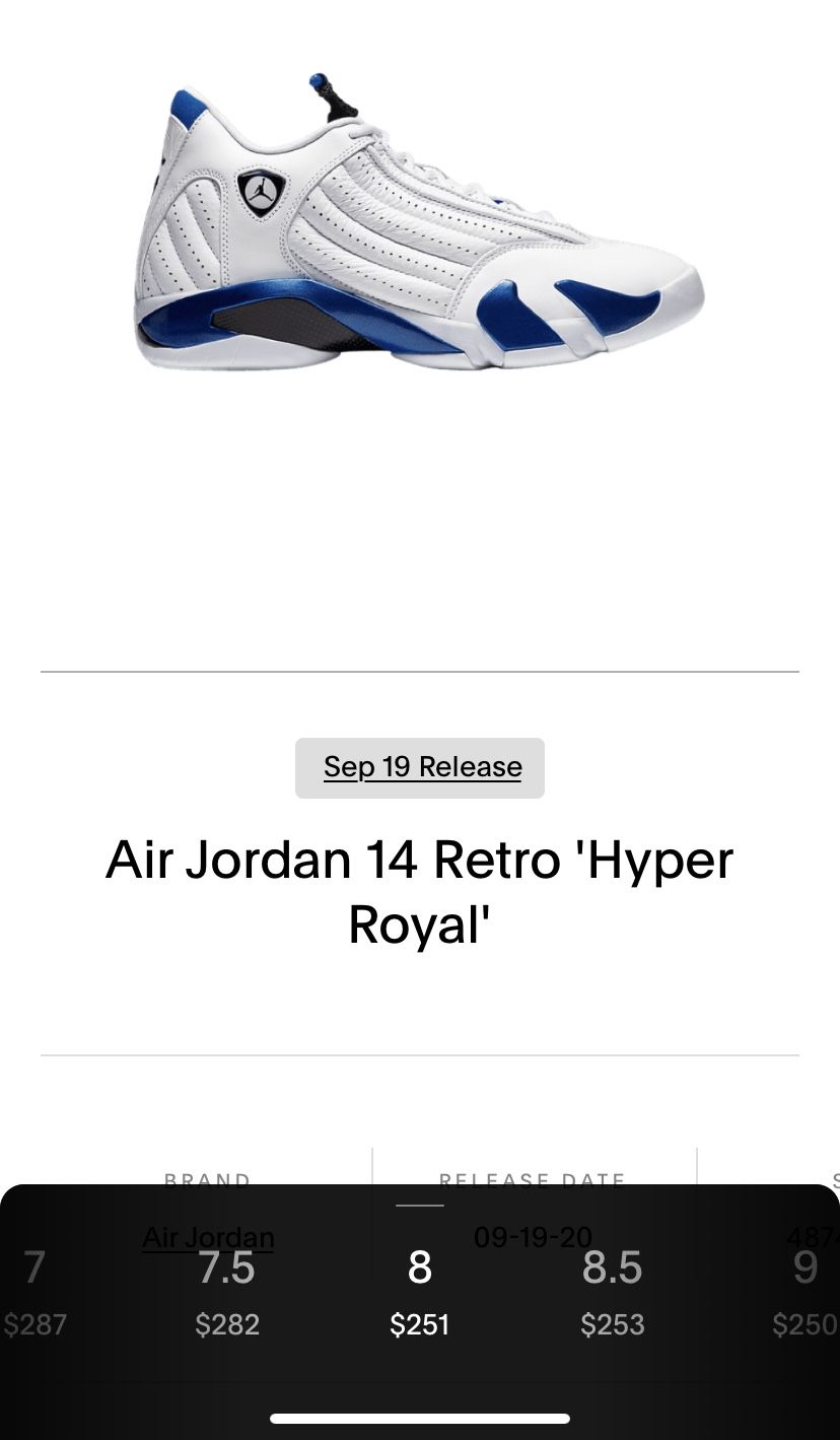 Air Jordan Retro 14 Hyper Royal sz 8
