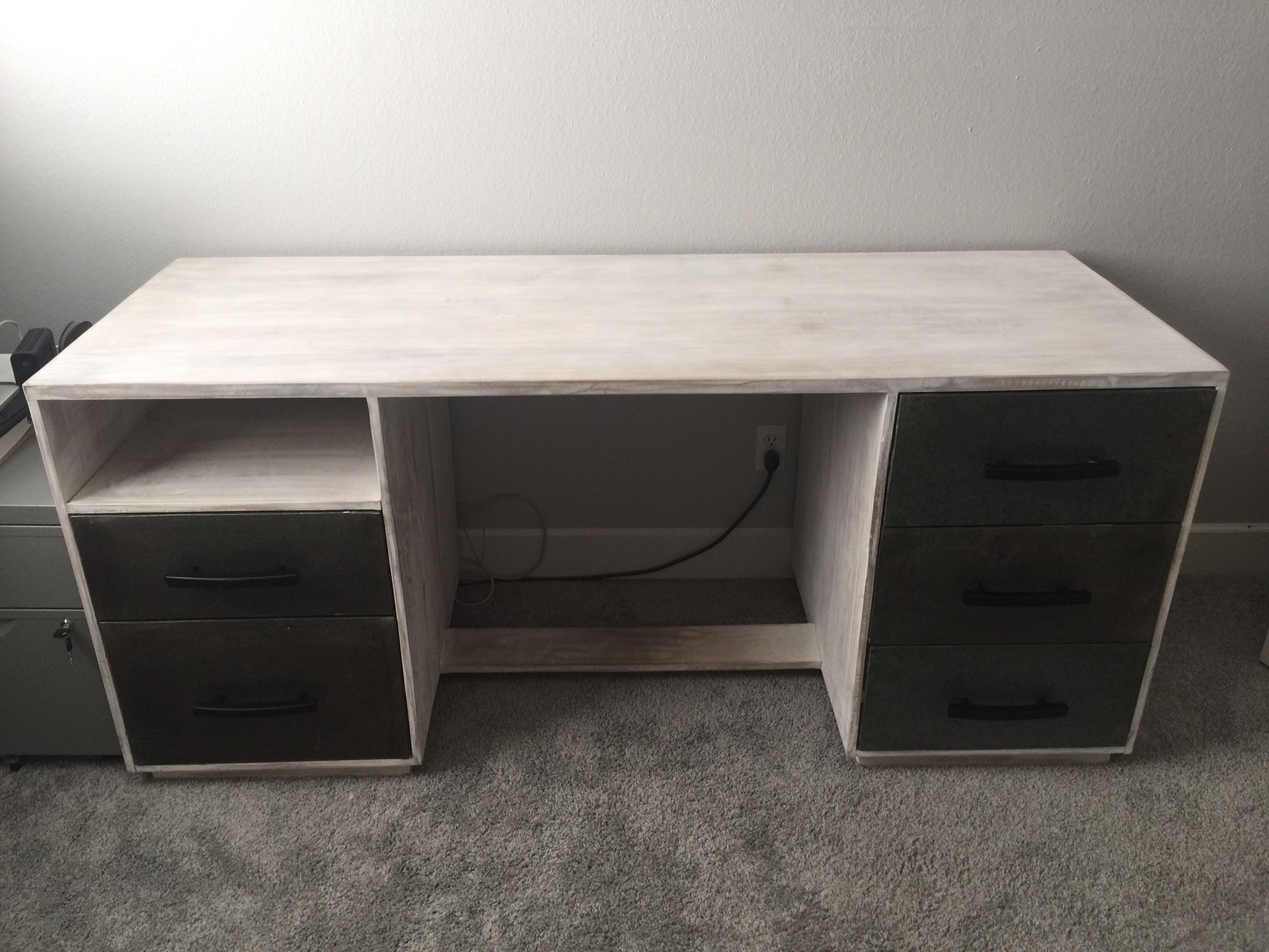 Living Spaces desk, hutch and chair set