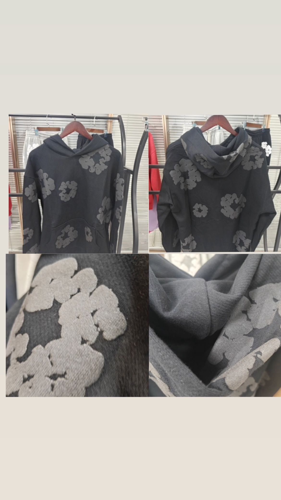 denim tears style hoodie – size large