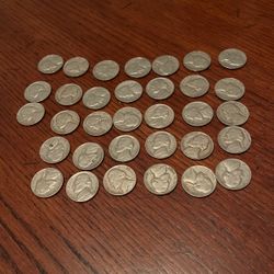 33 Jefferson Nickels From 1940s Through 1950s