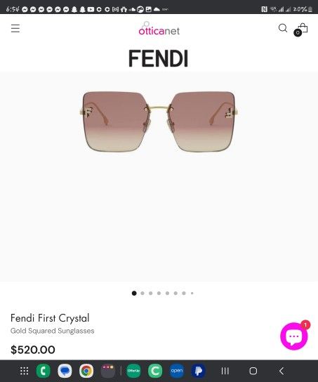 Fendi First Crystal Women's Sunglasses