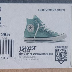 New Converse All Star Shoe Unisex Men Size 10 Women Size 12 Metallic Glacier 