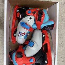 Kids Iceskates Boys Spidey Friends Adjustable Foot Size  Youth 8-11 C Size For Kids Toddler  Like NEW
