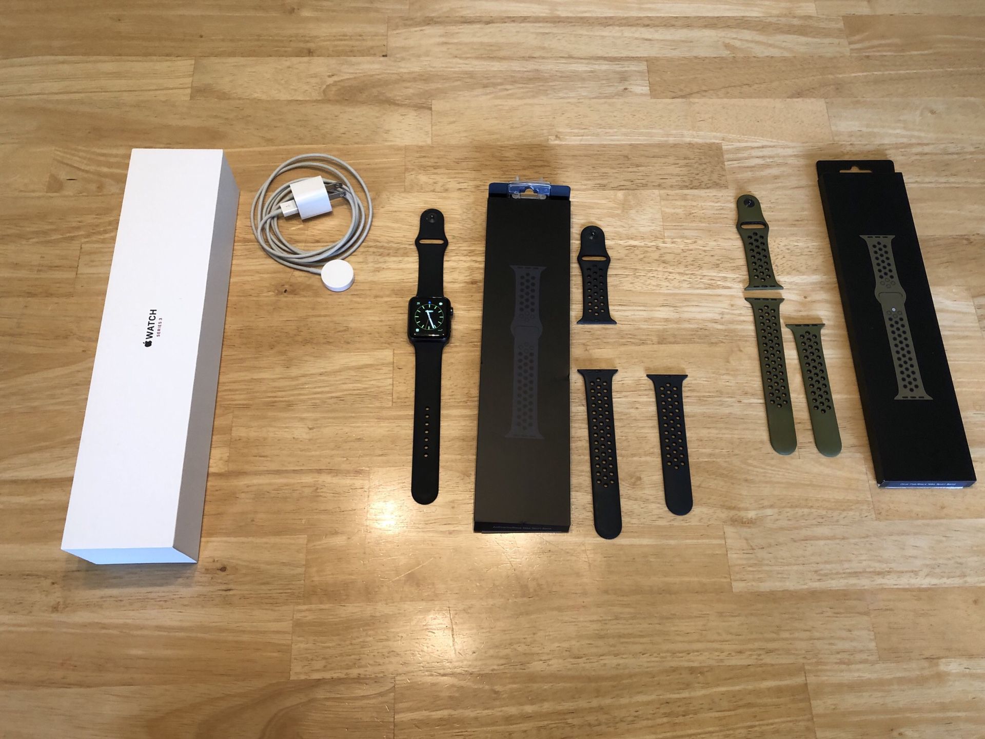 Apple Watch Series 3 Space Gray GPS & Cellular + 2 Nike Bands $250 OBO
