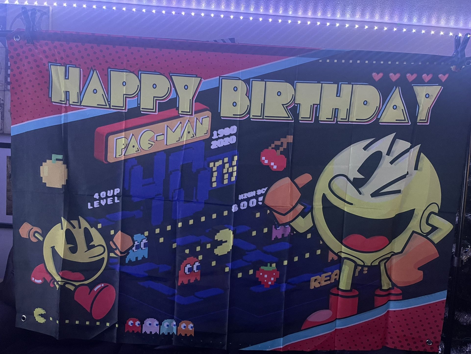 Pac- Man Happy Birthday Banner 