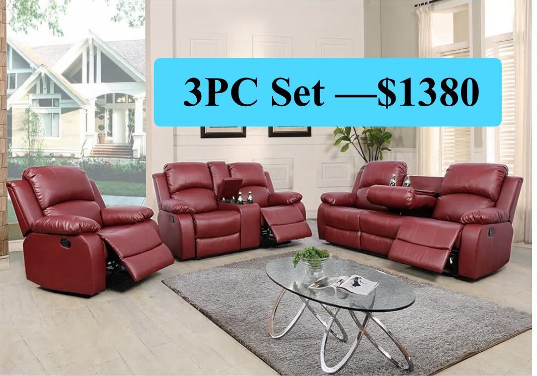 💥FREE DELIVERY💥Brand New 3PC Reclining Sofa Loveseat Chair Set