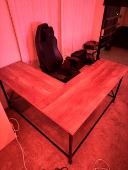 Desk (wood and metal)