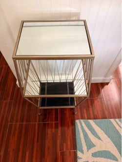Mirrored bed side table