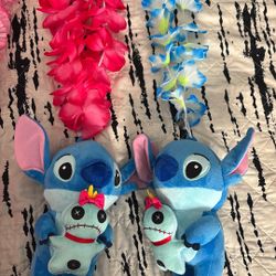 graduation leis (stitch, plushy, pink, blue)