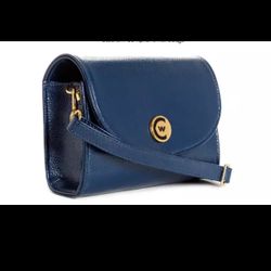 Clutch Women Stadium Compliant Handbags Solid Signature Navy w/ Gold Accents