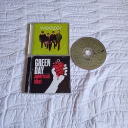 GreenDay & Weezer Three CD Lot.