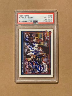 Dual signed 1991 Topps - Carlton Fisk & Cecil Fielder card