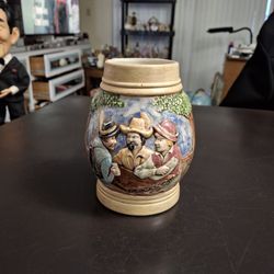 Vintage 1970's German Beer Stein Mug, Dutch Themed In Ceramic  6" Tall 