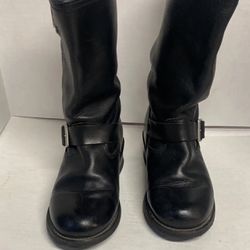 Xelement Womens Size 9M Black Leather Engineer Motorcycle Biker Boots LU2440