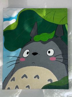 Hand painted Totoro canvas painting