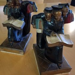 Antique RARE Kronheim & Oldenbusch-Antique 1936 K&O Three Scholars Bookends - Bronze