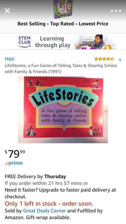 NEW Vintage 1992 FNDI LifeStories Board Game The story telling game. Great for family reunion’s $35 family reunion