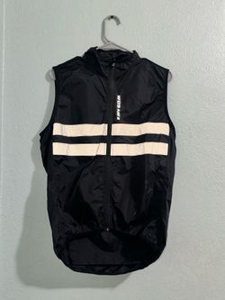 Black WOSAWE Men's High Vis Cycling Vest, windproof/breathable