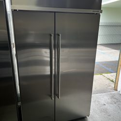 Kitchen Aid 48”wide Stainless Steel Side By Side Built In Refrigerator 