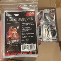 Ultra Pro Soft Card Sleeves (Penny Sleeves) 2 5/8” x 3 5/8” standard size cards.   Acid Free - No PVC