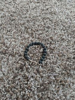 Black Lava Stone Beaded Cross Bracelet