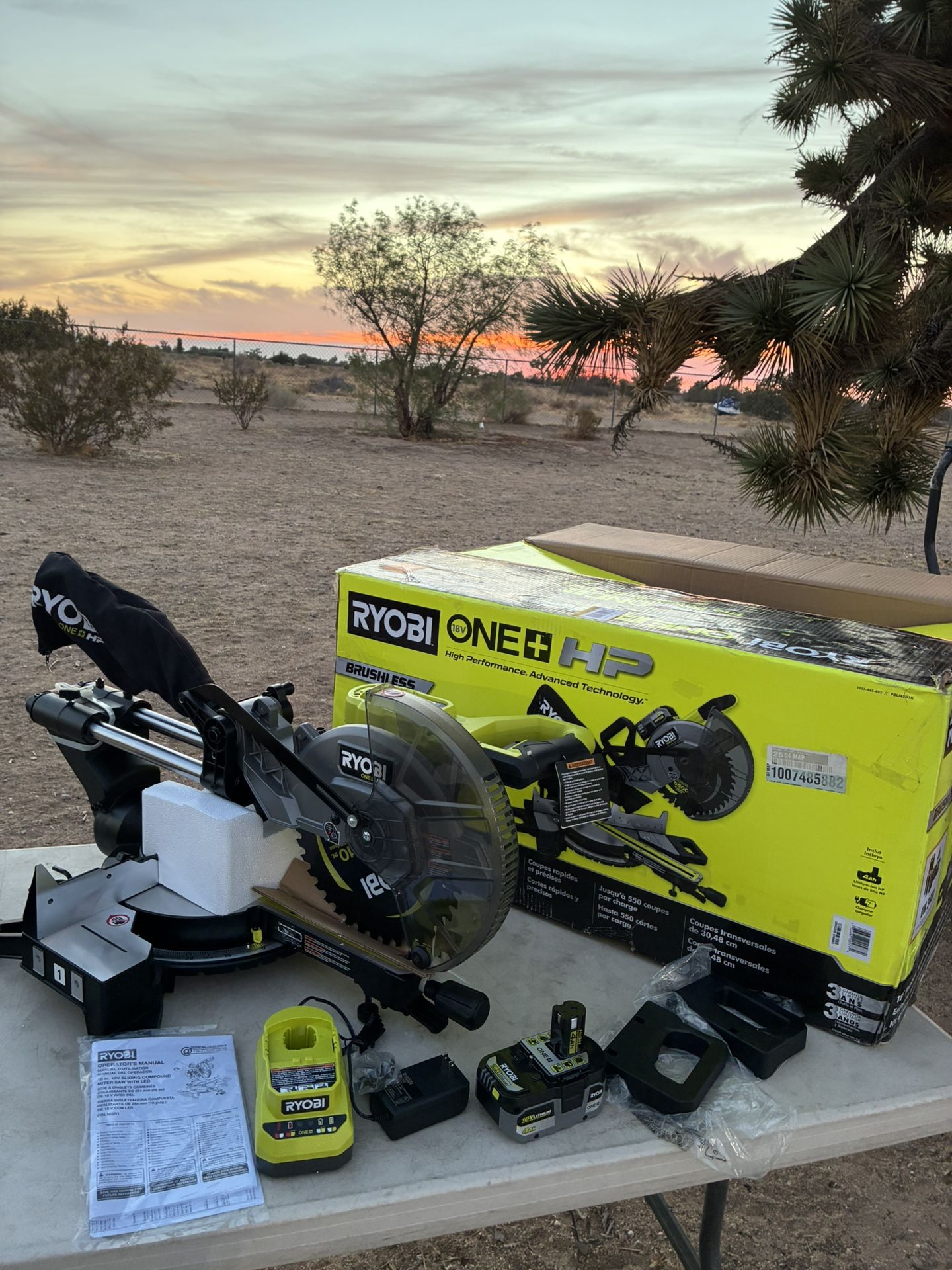 Ryobi Sliding Miter Saw 18V- 10inch W/1 Battery And 1 Charger