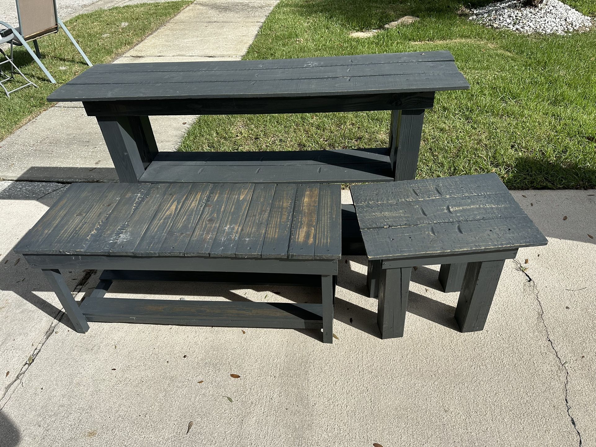 4 Piece Living Room Set / Bar Cart / End Table / Coffee Table / Tv Console