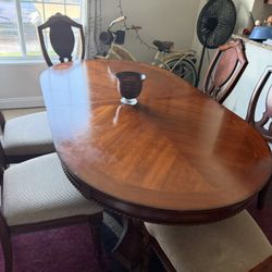 NEED GONE! Price Negotiable! Solid Wood Dining Table Set (6 Chairs) 