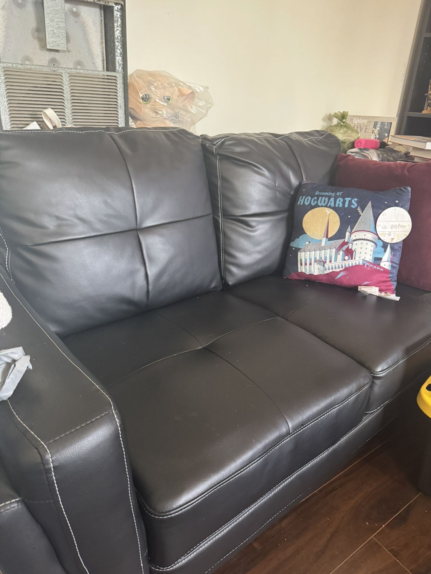 Black “Leather” Couch- Small