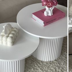 Round WHITE coffee Tables