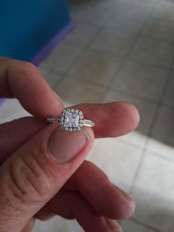 14k white gold princess cut diamond ring