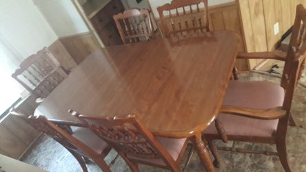 Six chairs dining room table