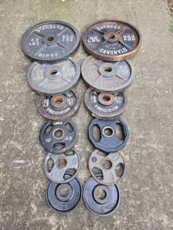 250lb older Olympic Weight Plates Set