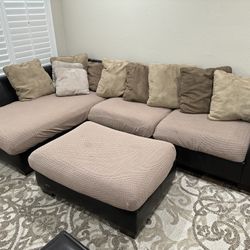 FREE - L shaped couch with ottoman