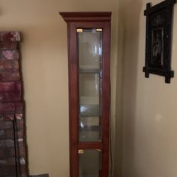 Dark Solid Wood Curio Cabinet Thomas Ville