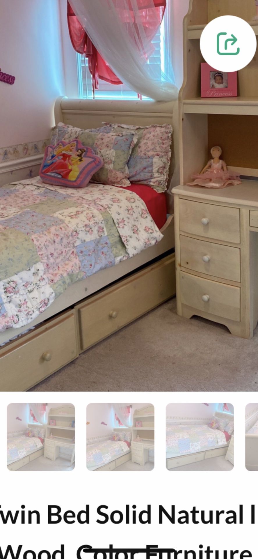 Girls Trundle  Bedroom Set-with Chest/Desk/Hutch