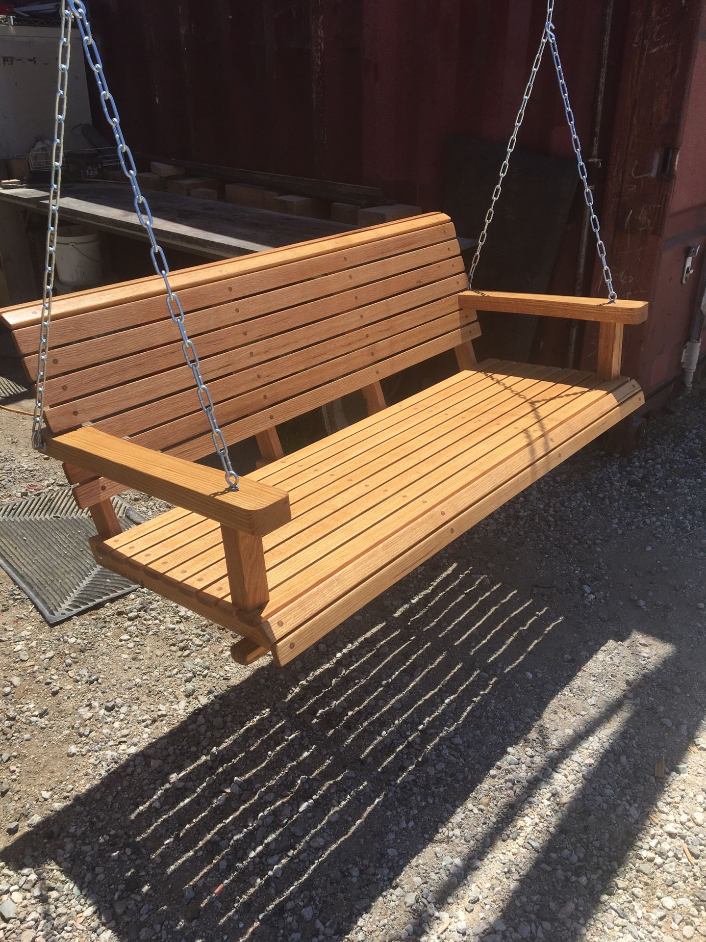 RIFF SAWN RED OAK PORCH SWINGS 4 1/2 Feet Wide , With Chain , Natural Oil Finish $450