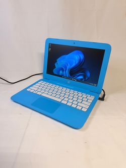 Blue Windows 11 Laptop with Charger