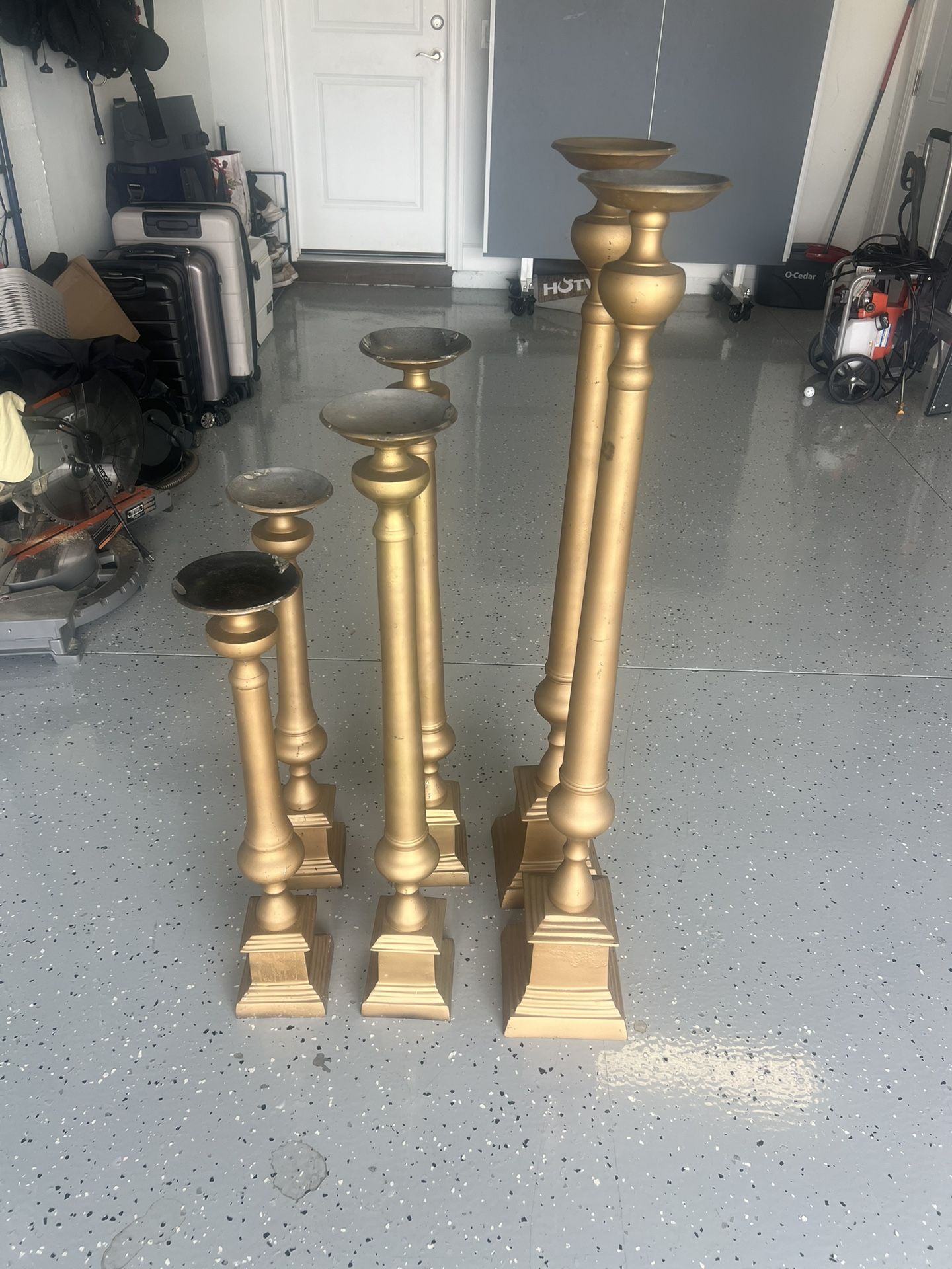 6 Gold Candle Holders